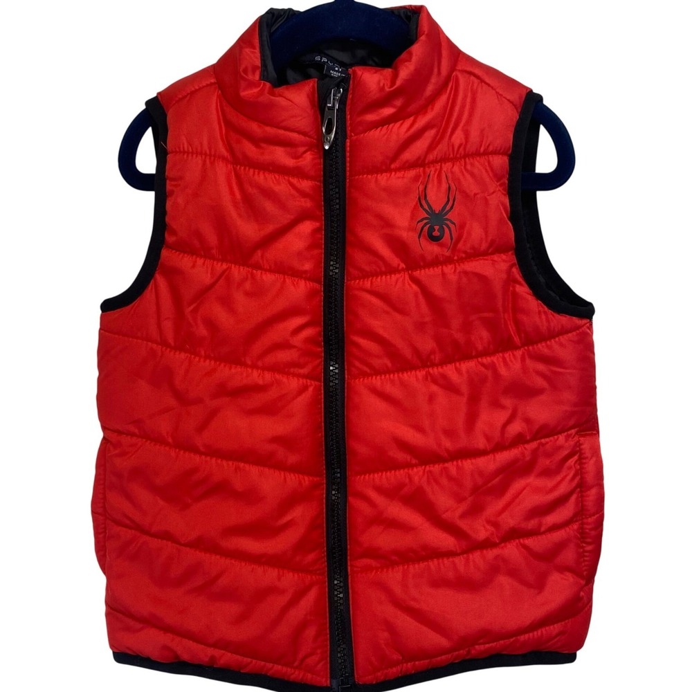 Spyder Kids Red Puffer Vest Size 2T Quilted Zip Up Outdoor Layer Cozy